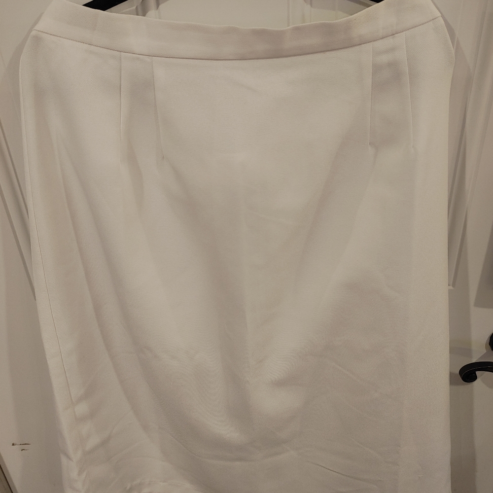 Knee Length White Skirt